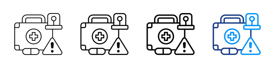 Emergency Care Icon Different Style Outline Collection Set.