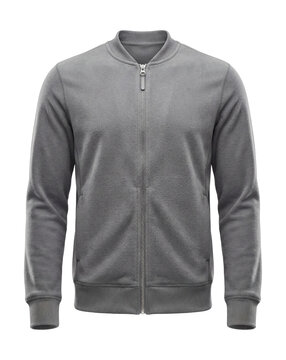 Grey fleece scrub jacket with zip front and ribbed cuffs