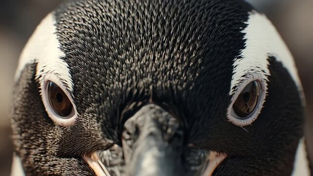 Intense Penguin Stare: Close-Up Wildlife Portrait
