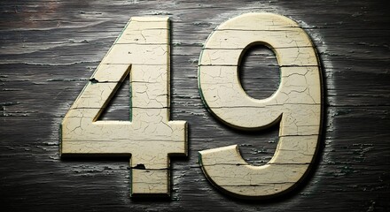 Number 49 on a wooden background illustration