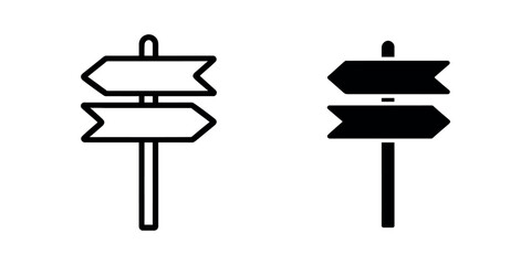 Signpost Icon Vector Illustration Direction Pointer Symbol © HeLLo WorLd