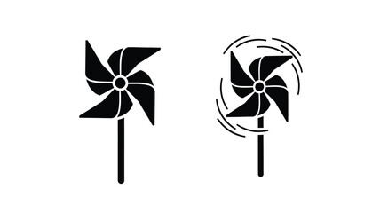 Two black pinwheel designs depicted as a striking silhouette © Nurunnar