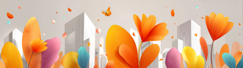 Abstract summer cityscape