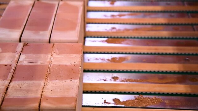 Brick factory. Production line at a factory for the production of building materials