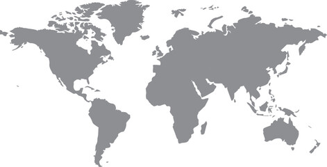Naklejka premium Simplified world map graphic design in neutral gray tones for global concepts.