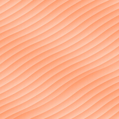Coral Peach Abstract Wavy Stripes Seamless Background Pattern