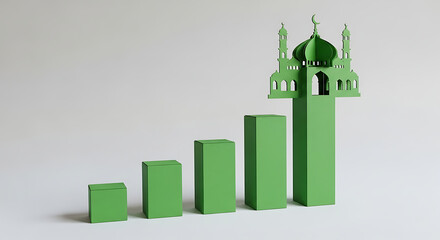 Conceptual image illustrating the growth and development of the islamic community or economy
