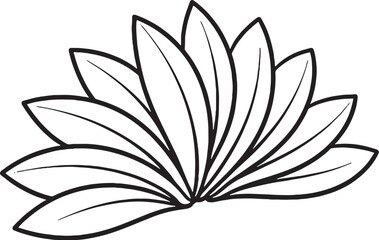 Desert Succulent Fan Arched Line Art Decorative Icon