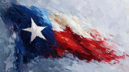 Plexiglas schilderij Abstracte kunst Texas flag artwork with bold colors and brush strokes showing movement and energy in a creative style  © BlackLion