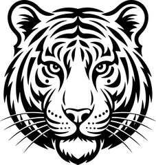 Fototapeta premium Powerful minimalist black panther silhouette walking profile view isolated on white background for modern sports logo or wild animal branding.