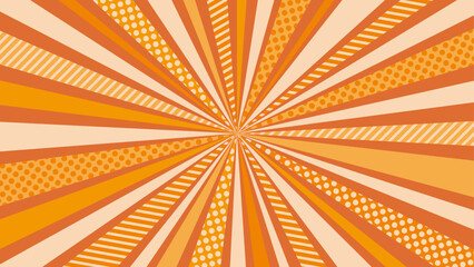 Orange radial lines and pattern background material