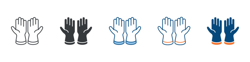 Obraz premium Safety Gloves Icon Set Multiple Style Collection