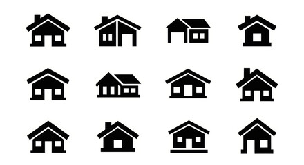 Fototapeta premium House icon set. Home symbol collection. Vector illustration