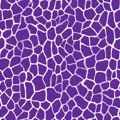 Seamless purple mosaic pattern with white grid, abstract geometric giraffe print texture, modern violet background ornament