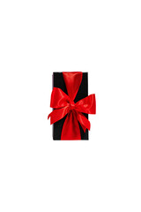 black gift box with ribbon
