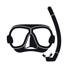 Diving equipment with a mask and tube for underwater exploration and swimming in oceans or lakes