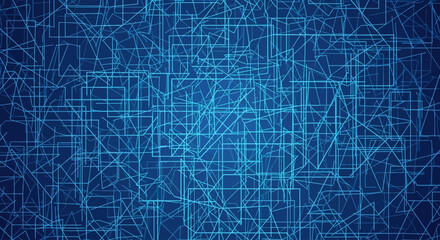 Obraz premium Abstract blue background with intricate network of glowing lines representing data, technology, and digital connections.