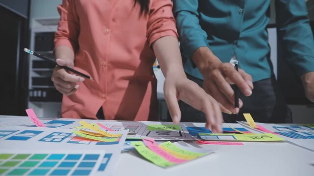 team of UI UX web designer are working together to develop mobile responsive websites. Mobile Mockup