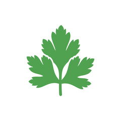 Parsley Leaf Emblem Design with Fresh Green Herb Illustration