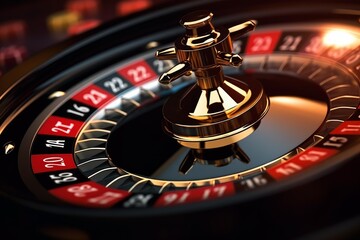 Gold roulette wheel representing gambling, chance, and luxury entertainment