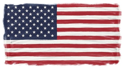 Obraz premium Painted American Flag With Distressed Texture