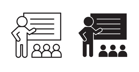 training icon in black stroke and fill © Neha