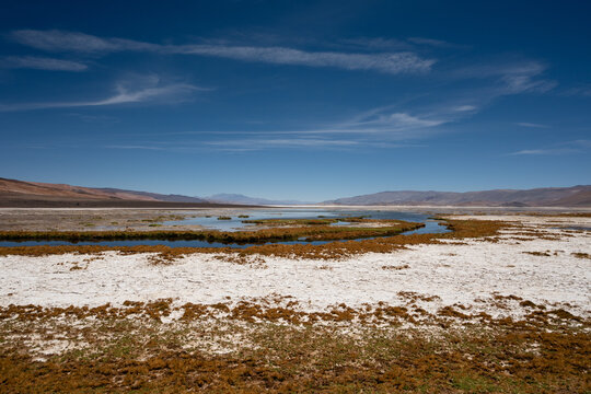 Salinas en desierto de Atacama, r&acute;&acute;io de agua salada
