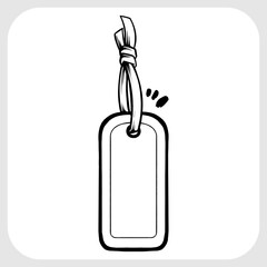 Rounded Corner Price Tag Icon. Minimalist Hand Drawn Label for Clean Professional Branding.