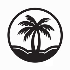 Obraz premium Tropical Palm Tree Logo Design Summer Beach Vacation Vector Illustration Icon
