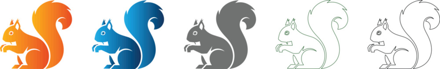 Squirrel Icon Set Vector Illustration © mr nexa design