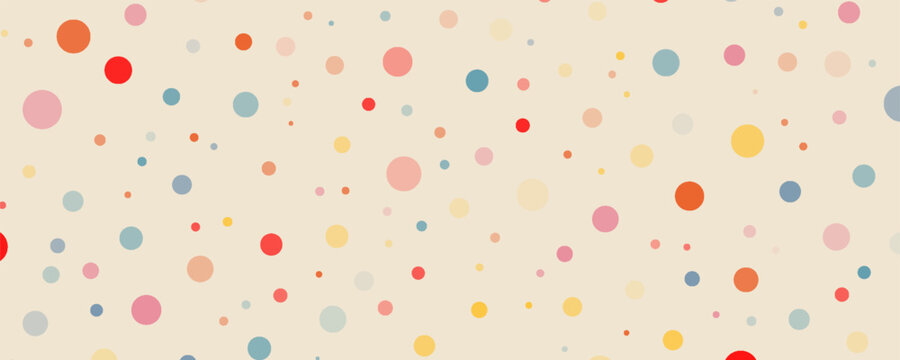 Abstract dots hand drawn Y2K naive seamless pattern. Vector organic colorful doodle circle dotted background in 70s groovy style