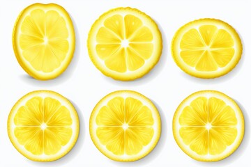 Fototapeta premium Lemon slices showcasing fresh, organic, juicy citrus fruit providing vitamin c