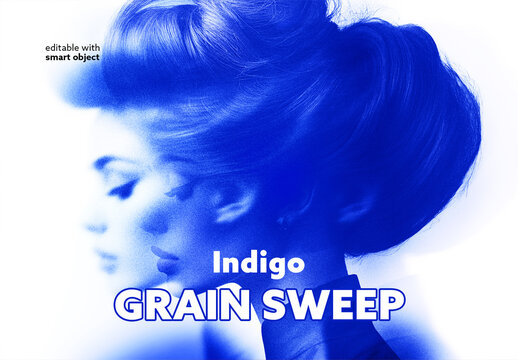 Indigo Grain Sweep Photo Effect