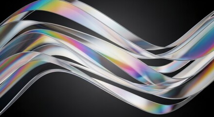 Abstract Holographic Wavy Ribbons on Dark Background