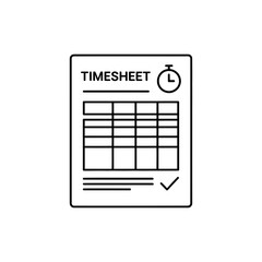 Fototapeta premium Time Sheet Management Icon on White Background