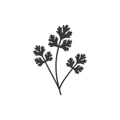 Fototapeta premium Coriander Plant Botanical Flat Solid Art Vector Icon