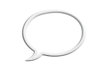 Blank speech bubble design on a white surface for communication or expression concept on transparent background