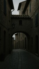 Obraz premium Rustic alleyway with historic charm mobile wallpaper