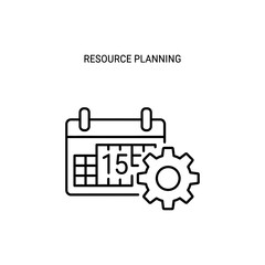 Resource Planning Management Icon on White Background