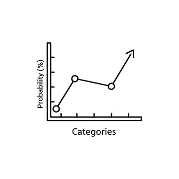 Probability Chart Icon on White Background for Data Analysis