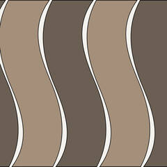 Luxury Neutral Beige and Mocha Wavy Stripe Seamless Pattern Modern Retro Abstract Background