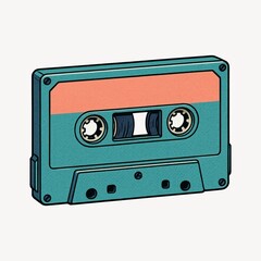 Obraz premium Retro cassette tape illustration.