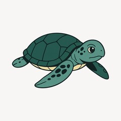 Fototapeta premium Cartoon turtle illustration design.