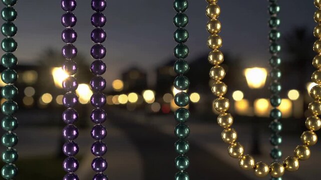 Mardi Gras Festival Celebration &ndash; Colorful Carnival Parade, Mask, Beads and New Orleans Culture