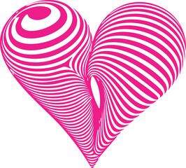 vector heart illustration with a romantic pink pattern shape for a Valentine holiday greeting card design