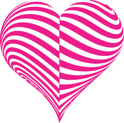 vector heart illustration with a romantic pink pattern shape for a Valentine holiday greeting card design