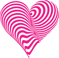 vector heart illustration with a romantic pink pattern shape for a Valentine holiday greeting card design