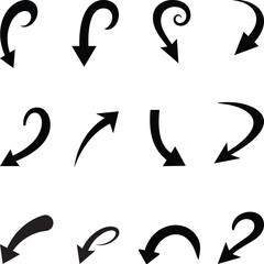 Fototapeta premium Arrow sets isolated illustration.