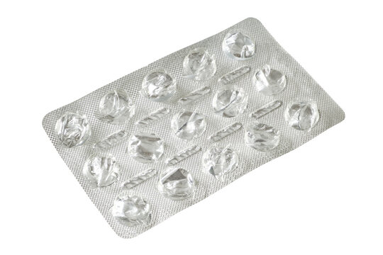 empty tablet blister isolated on white with clipping path