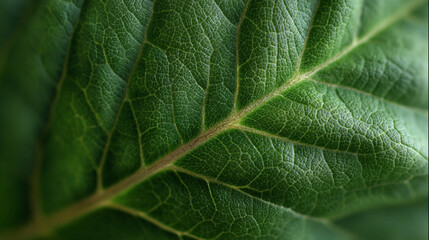 Obraz premium Detailed shot of a green leaf texture.